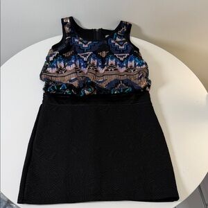 Vintage retro 90/  Multicolor Patterned Kids Dress